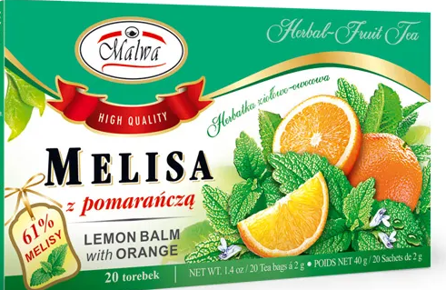 MELISA/LEMON BALM WITH ORANGE TEA BAGS 20XMALWA